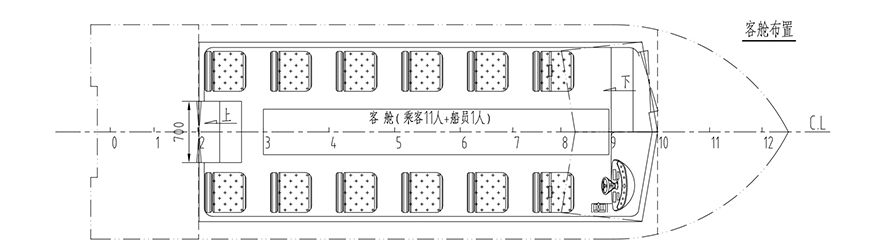 7.9米鋁合金航政公務(wù)船客艙布置圖